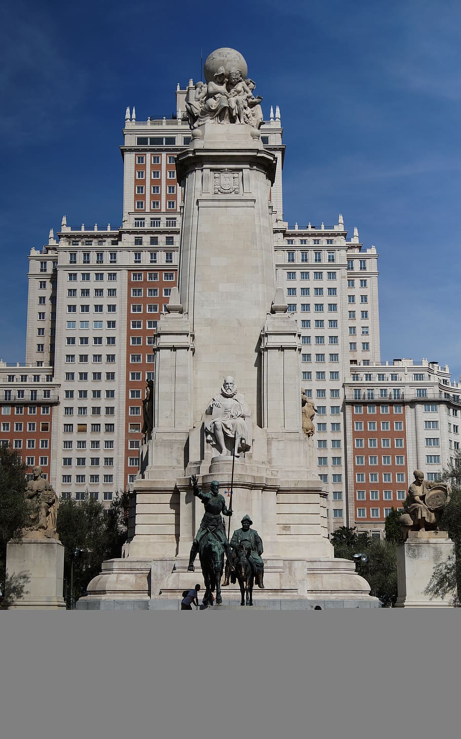 Madrid, monumento a Cervantes, ciudad, arquitectura, Cervantes, Don Quijote, España, escultura, representación, arte y artesanía