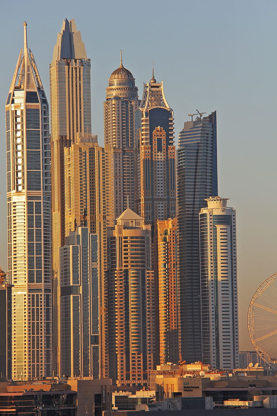 Dubai, hermosa, ciudad, arquitectura, rascacielos, edificio, paisaje urbano, negocios, moderno, horizonte