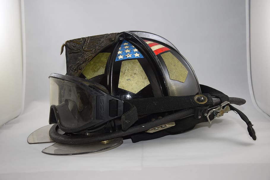 ヘルメット, 機器, 安全, 消防士, 保護, 業界, 仕事, 帽子, 産業, ハード