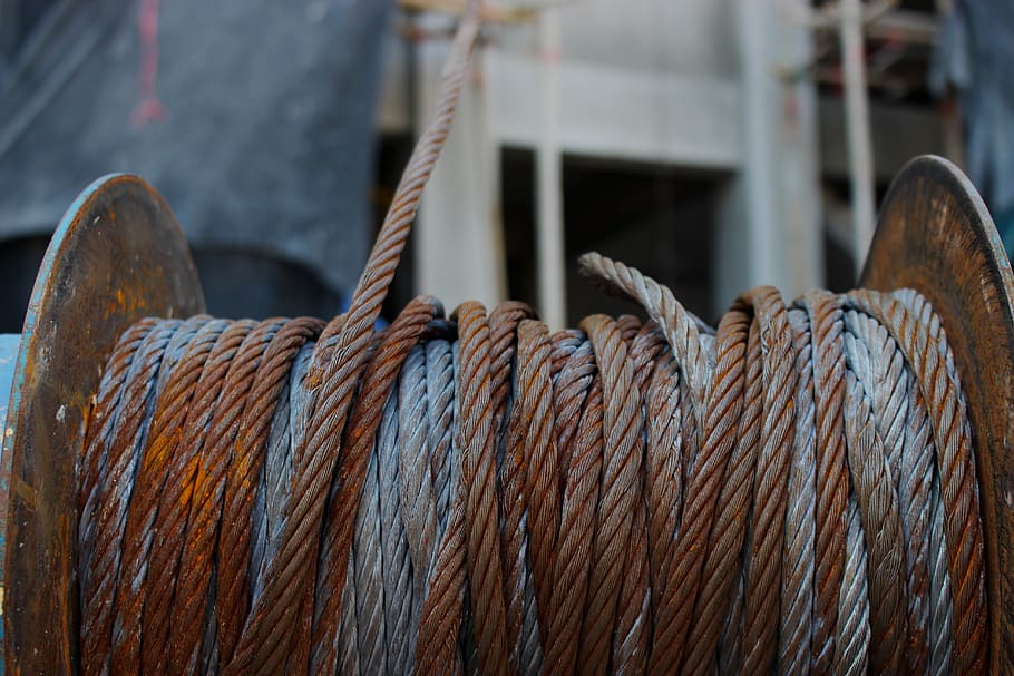 Winch, Cable, Rope, Steel, Metal, industry, industrial, line, wire, strong