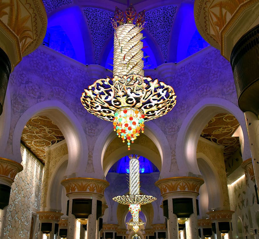 Chandelier, Sheikh Zayed Mosque, abhu dhabi, decoration, design, religion, islamic, islam, interior, mosque