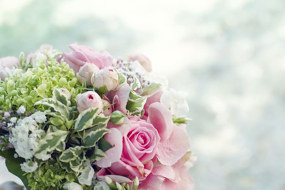 結婚式, 花, 様々な, 花束, 自然, バラ-花, ピンク色, 愛, クローズアップ, ロマンス