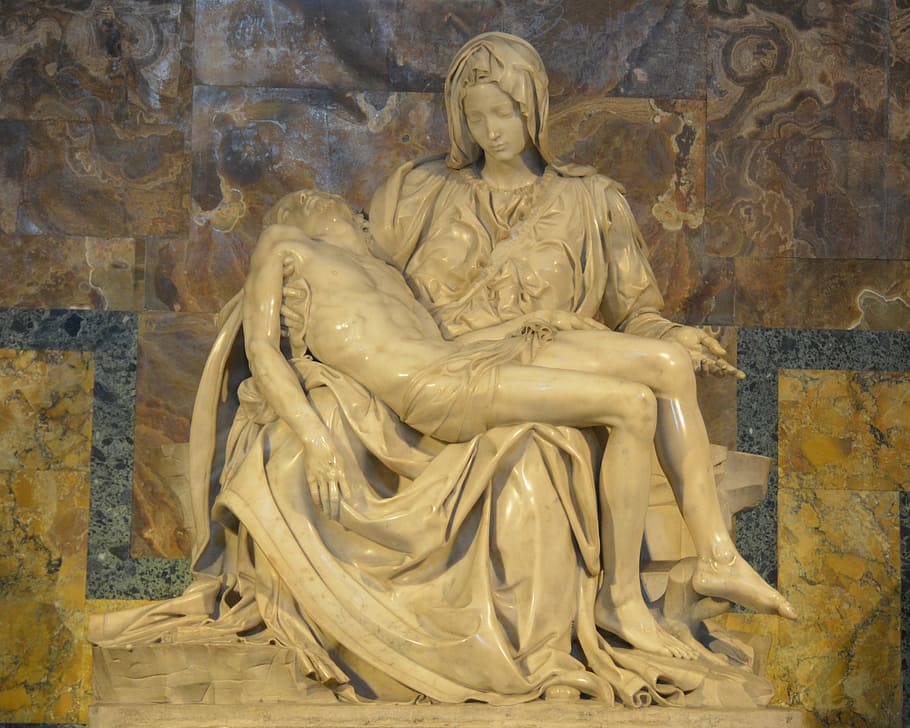 Jesús, mentira, María, estatua del regazo, La Pieta, Roma, San Pedro, Vaticano, Miguel Ángel, Italia