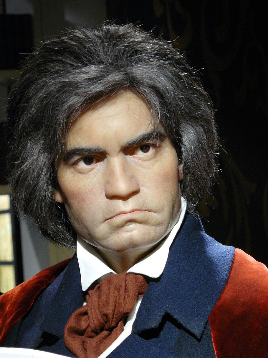 Ludwig Van Beethoven, Wax Museum, madame tussauds, play piano, piano, musician, wax, still image, male portrait, human
