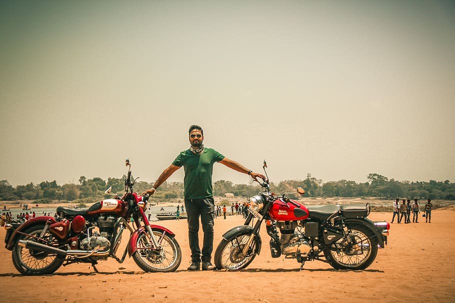 Royal Enfield, Bike, Motorcycle, one person, transportation, full length, adults only, one man only, people, bicycle