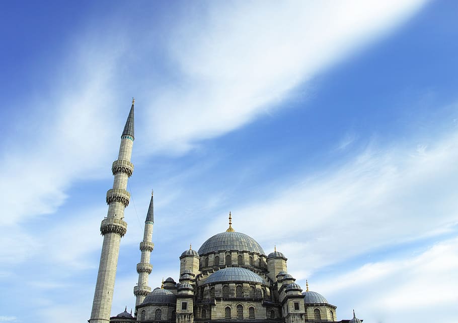 marrón, gris, mezquita, durante el día, Cami, Islam, minarete, religión, Estambul, oración
