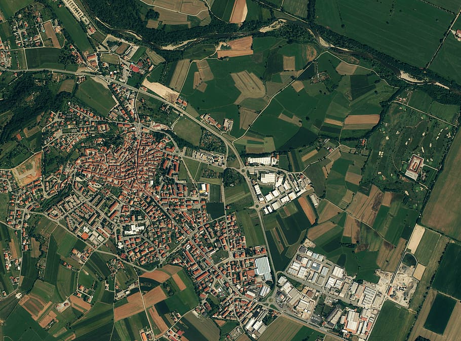 aerial, city, overlook, satellite photo, european town, plan, aerial view, architecture, cityscape, built structure