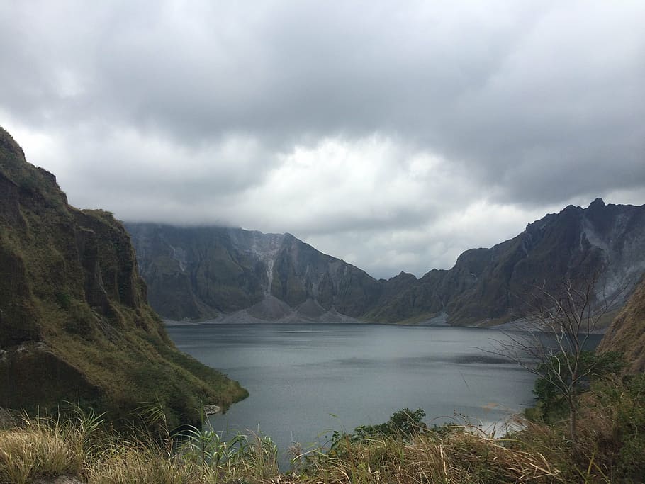 philippines, crater, scenery, mountain, luzon, lake, green, asia, nature, sky