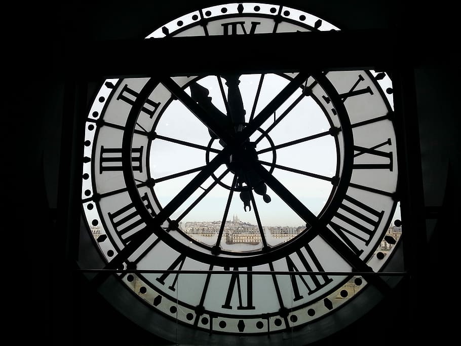 Paris, Museum, Orsay, Jam, waktu, jam wajah, angka romawi, jarum menit, jarum jam, roman