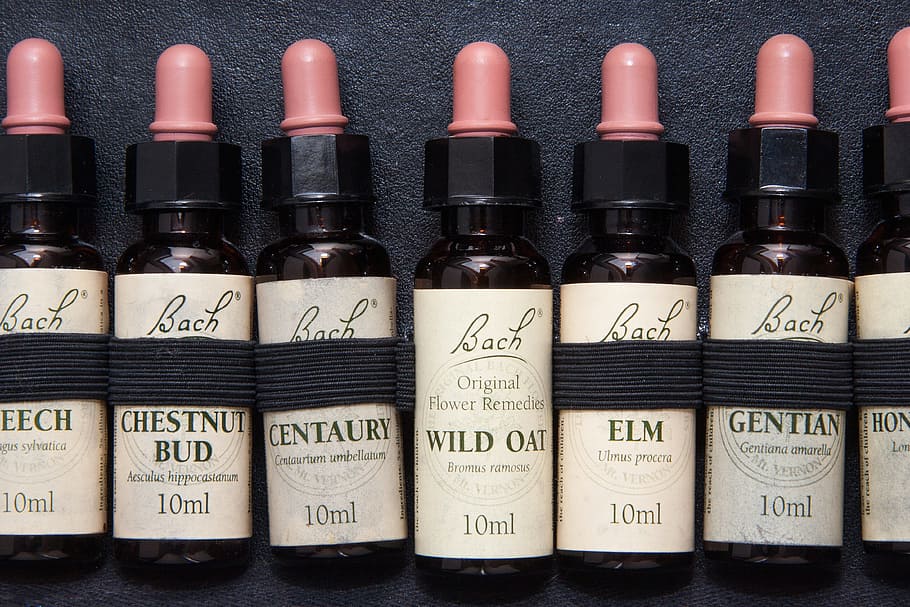 10 ml, black, bach bottles, bach flower therapy, bach flowers, therapy, alternative, 1930s, doctor, edward bach