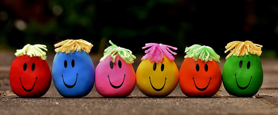 assorted-color smiley, plush, toys, Anti, Stress, Balls, Troop, anti-stress balls, funny troop, smilies stress reduction