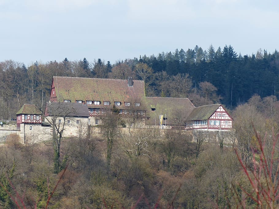 monastery of lorch, benedictine monastery, lorch, baden württemberg, germany, house monastery, house of hohenstaufen, annex, hill, mountain