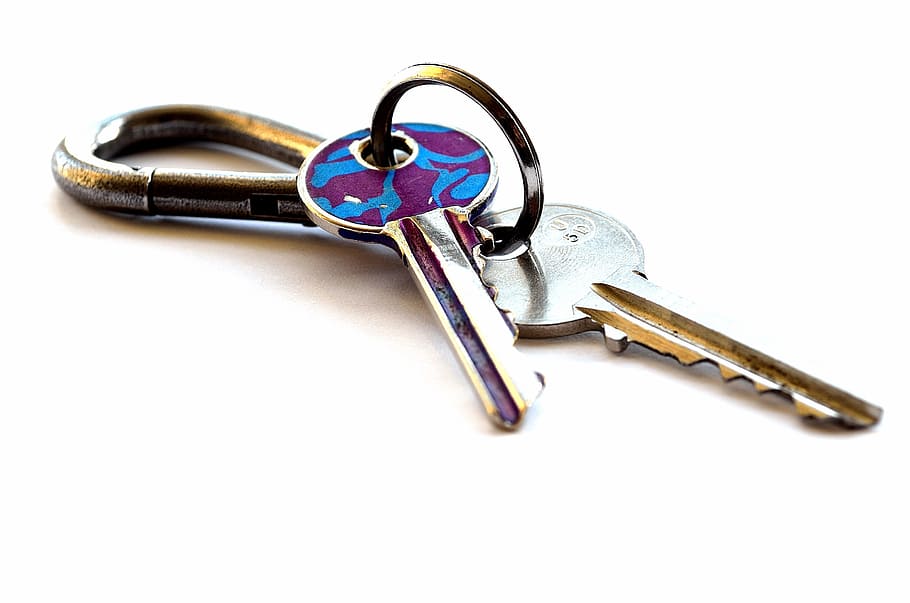 duas chaves, chaves, chave, travar, porta, símbolos, acesso, carabina, bloqueado, desbloqueado