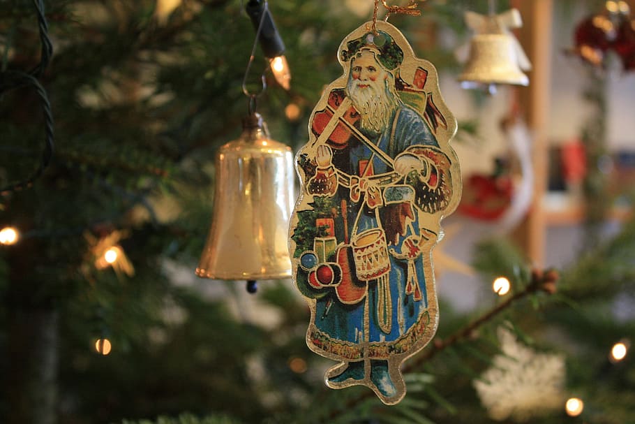 santa claus, nicholas, l310, bell, christmas ornaments, christmas card, greeting card, candle, star, advent