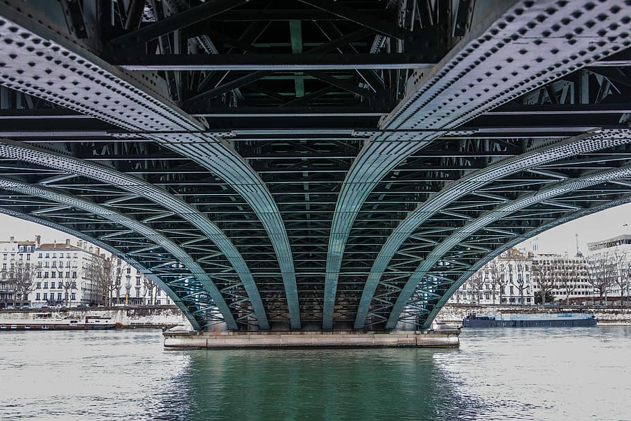 bridge, lyon, france, Under the Bridge, Lyon, France, public domain, bridge - Man Made Structure, architecture, famous Place, river