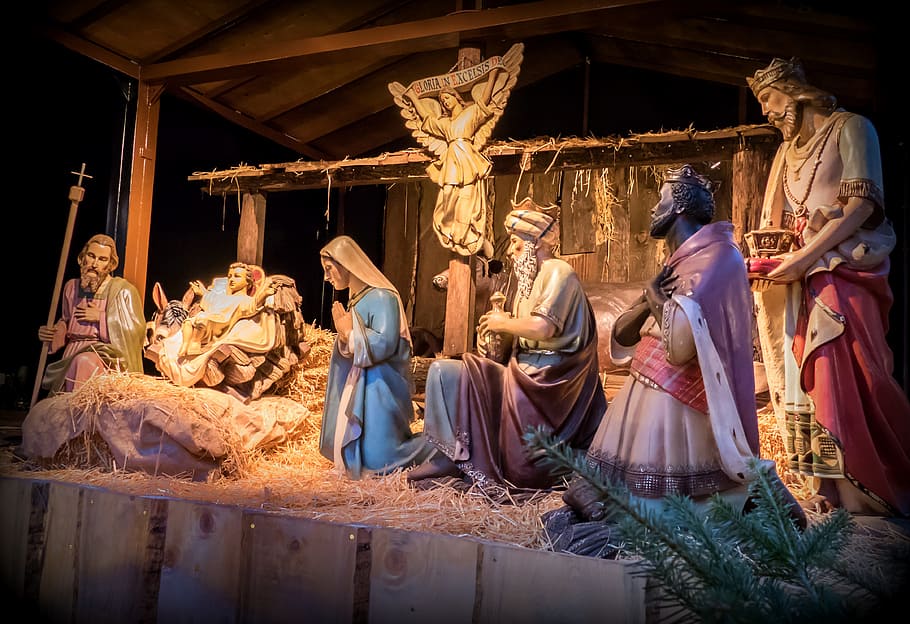 birth, jesus christ nativity scene, Crib, Father Christmas, christmas, nativity scene, jesus, stall, christ child, santon