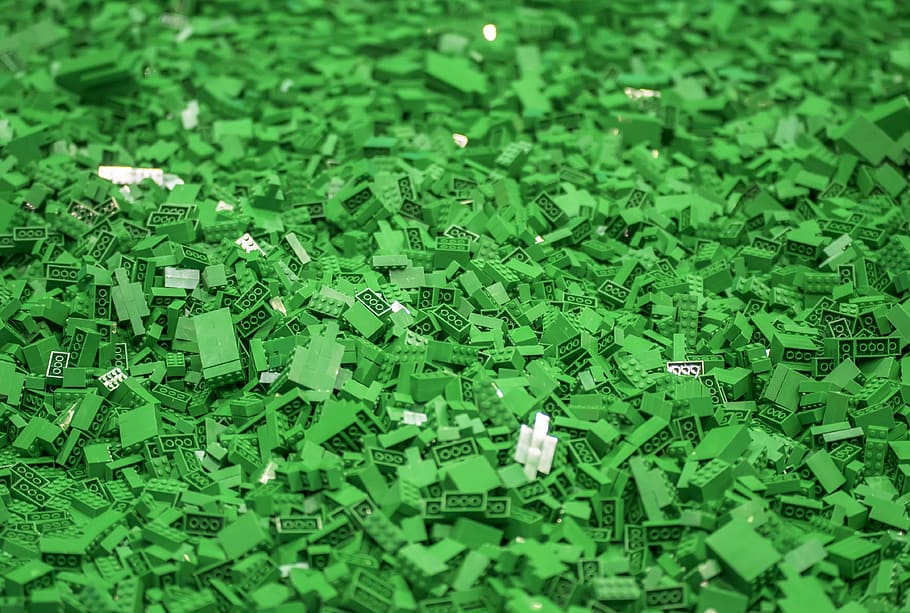 Lego, ladrillos, verde, juguete, construir, cubo, patrón, forma, actividad, color