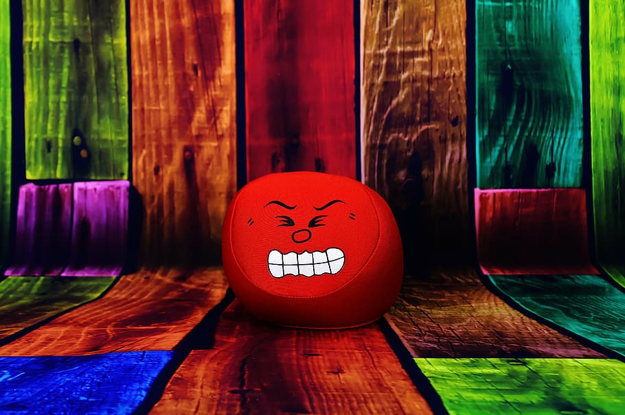 red, character vector art, smiley, angry, evil, cute, face, fun, ball, friendly