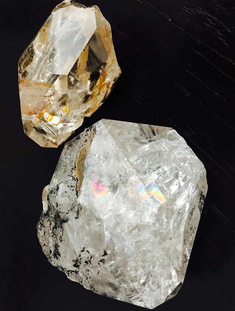 Berlian Herkimer, Kuarsa, Penyembuhan, kristal, semimulia, batu permata, mineral, objek batuan, geologi, padat