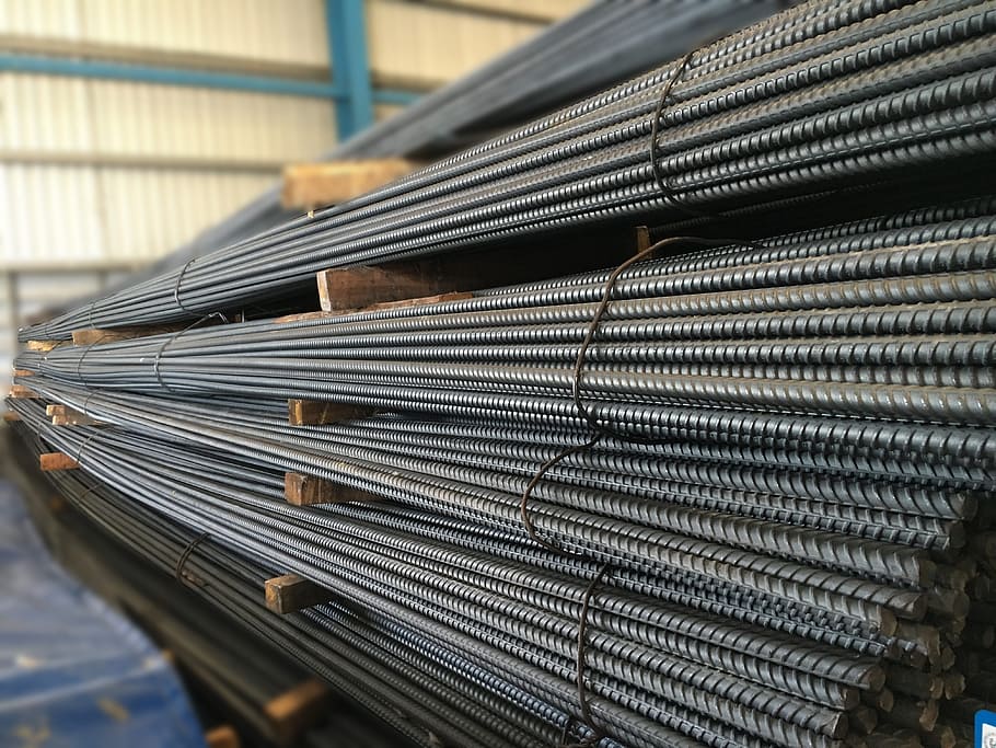 gray metal bars, Steel Construction, Steel Bar, Rebar, steel, cable, industry, technology, electricity, machinery