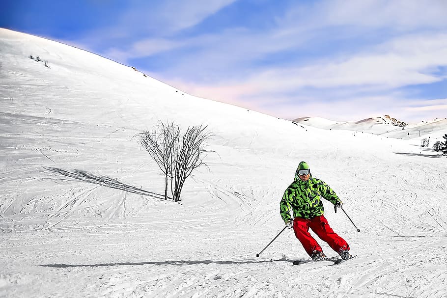 Ski, musim dingin, salju, Pemain Ski, pemandangan, olahraga, Gunung, embun beku, dingin, suhu dingin
