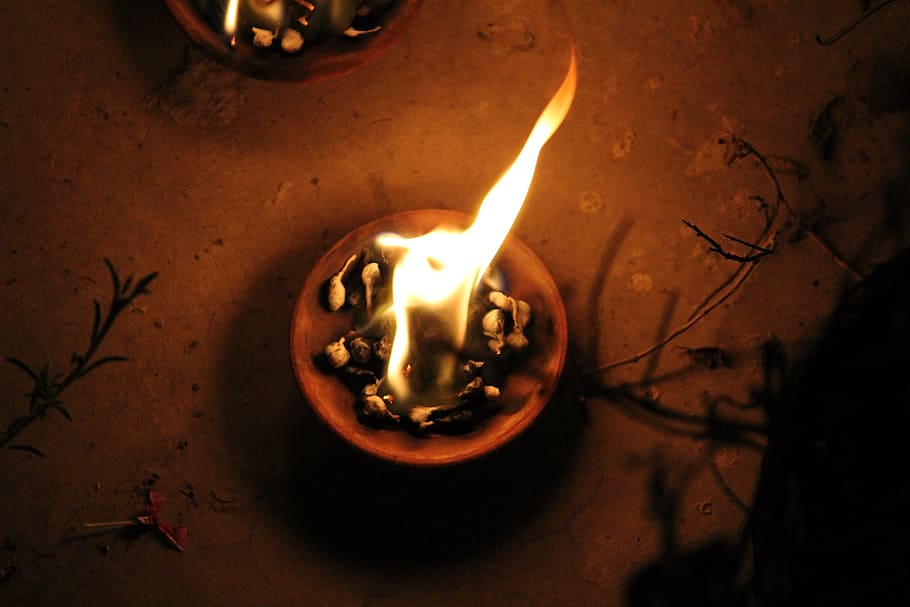 diya, light, flame, ignite, fire, burning diya, celebration, diwali, deepavali, religion