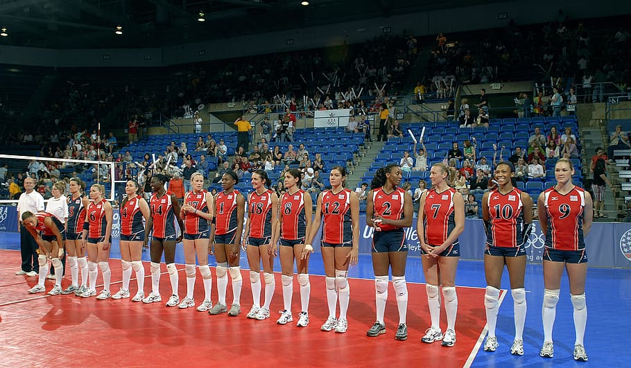 line, female, volleyball player, Volleyball, Team, Women, Sport, National, volleyball team, ball