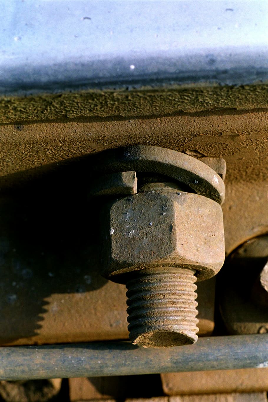 screw, screw nut, railway, lane, via, rust, metal, close-up, bolt, nut - fastener