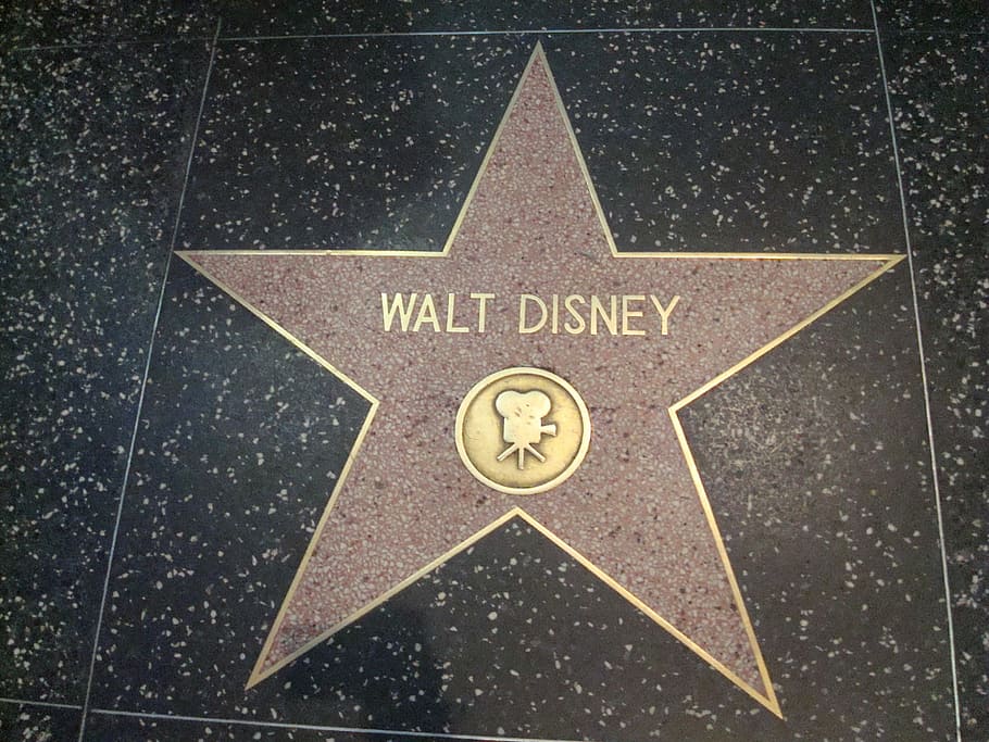 star, walt disney, Walt Disney, star, hollywood walk of fame, walter elias disney, creator cartoons, background, triangle shape, star - space, outdoors