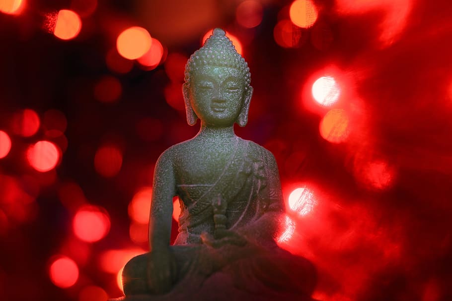 Buda, Buda Satue, Idolo de Buda, representación, rojo, arte y artesanía, estatua, escultura, representación humana, sin gente