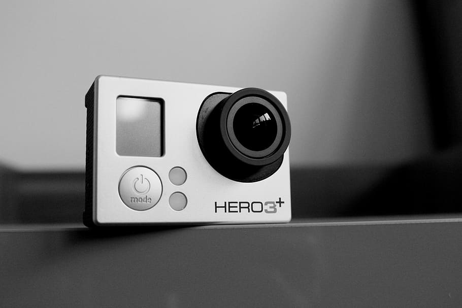 白gopro hero3 +, gopro, カメラ, ビデオ, テクノロジー, ガジェット, 機器, 映画, メディア, 電子