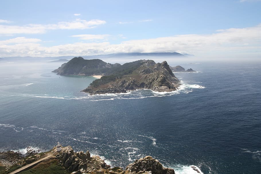 paisaje, mar, islas cíes, galicia, feriado, cielo, agua, pintorescos - naturaleza, belleza en la naturaleza, nube - cielo