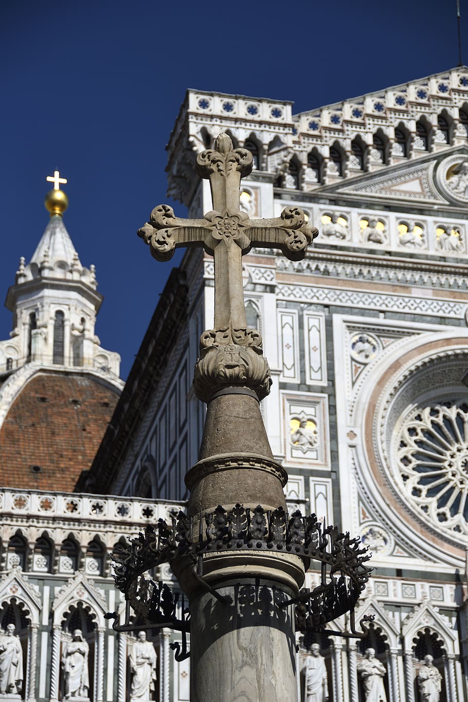 Katedral Florence, Florence, firenze, tuscany, Katedral, agama, fasad, duomo, Plaza, cruz