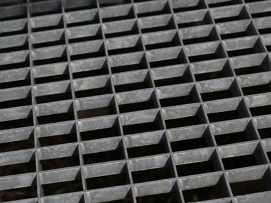 grating, metal construction, zinc plated, grey, structure, cover, footrest, architecture, pattern, backgrounds