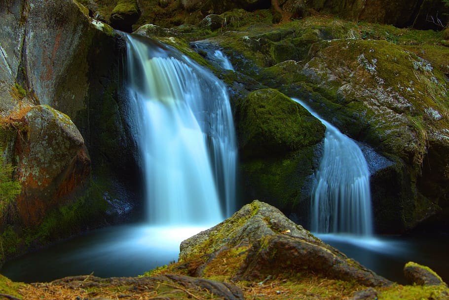 waterfall, water, nature, landscape, waterfalls, river, autumn, murmur, roaring waterfall, flow motion