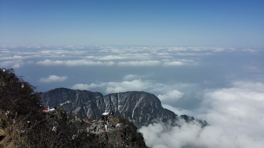 emeishan, views, sichuan, cloud - sky, mountain, sky, nature, scenics - nature, beauty in nature, mountain range
