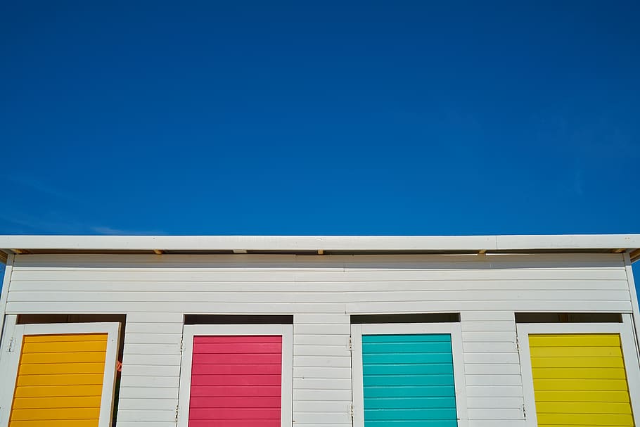 color, puertas, azul, cielo, fondo, puerta, introducción, decoración, edificio, arquitectura