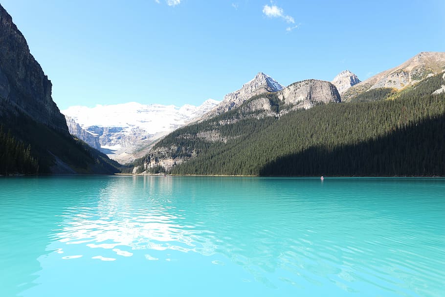 Lake Louise, Rockies, Canadá, lago, montaña, agua, pintorescos, azul, al aire libre, árbol