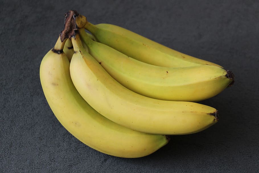 ikat, matang, pisang, kuning, hijau, buah, semak pisang, sehat, manis, makan