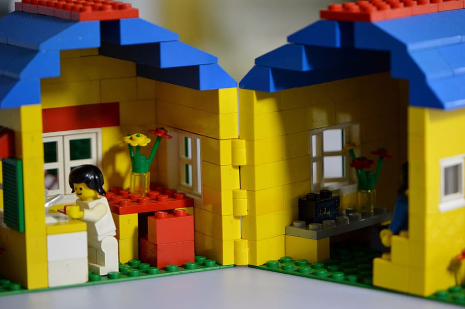 レゴ, 子供, おもちゃ, カラフルな遊び, ビルディングブロック, 建築, 衣料品, 大人, 職業, 立っている