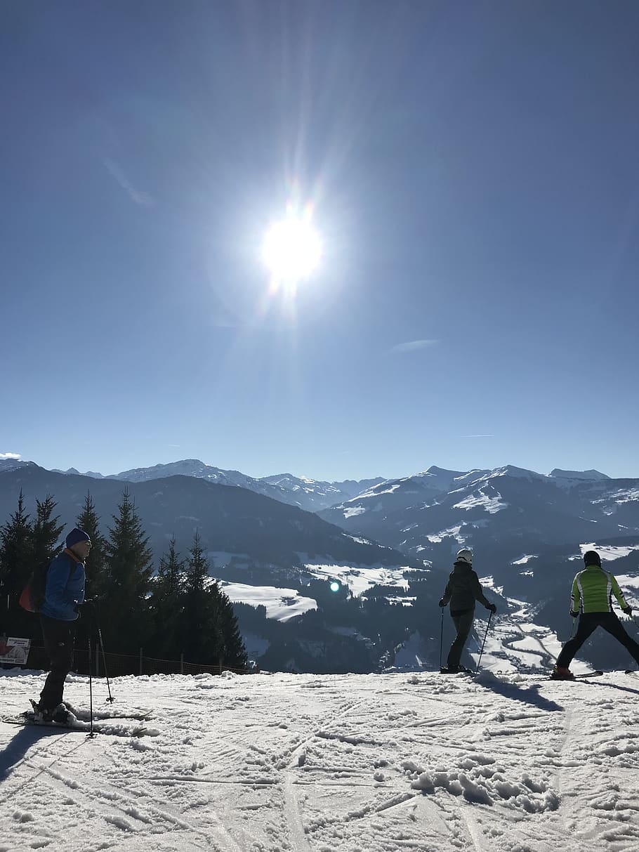 snow, sun, ski, winter, winter sports, mountains, austria, ski resort, mountain, sky
