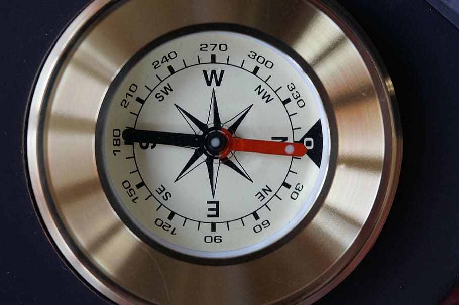 round silver compass, compass, north, compass point, navigation, navigate, show, points of the compass, direction, windrose