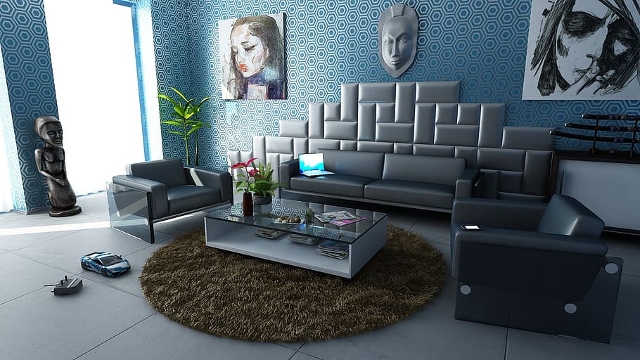 Sofa Domestic Room Furniture Indoors, How To Decorate A Room With Black Leather Sofas