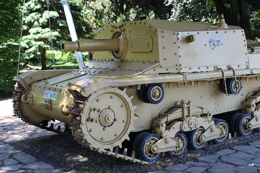 tank, tracked, armor, cannon, war, army, day, mode of transportation, tree, transportation