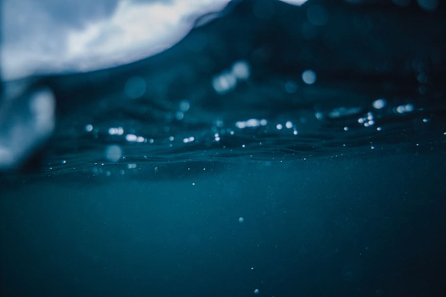 naturaleza, agua, océano, mar, bajo el agua, burbujas, superficie, azul, ninguna gente, submarino