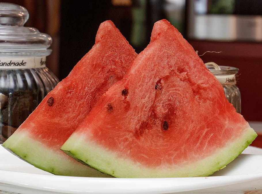 fruit, melon, watermelon, slice, healthy, red, green, food, food and drink, healthy eating