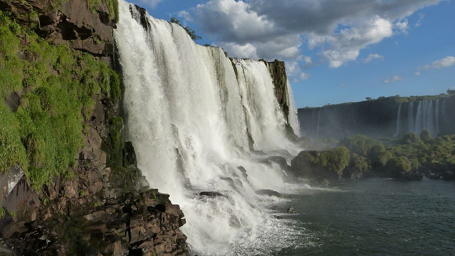 日中の滝, イグアスの滝, 白内障, ブラジル, 自然, 滝, 水, 川, ナイアガラの滝, 風景