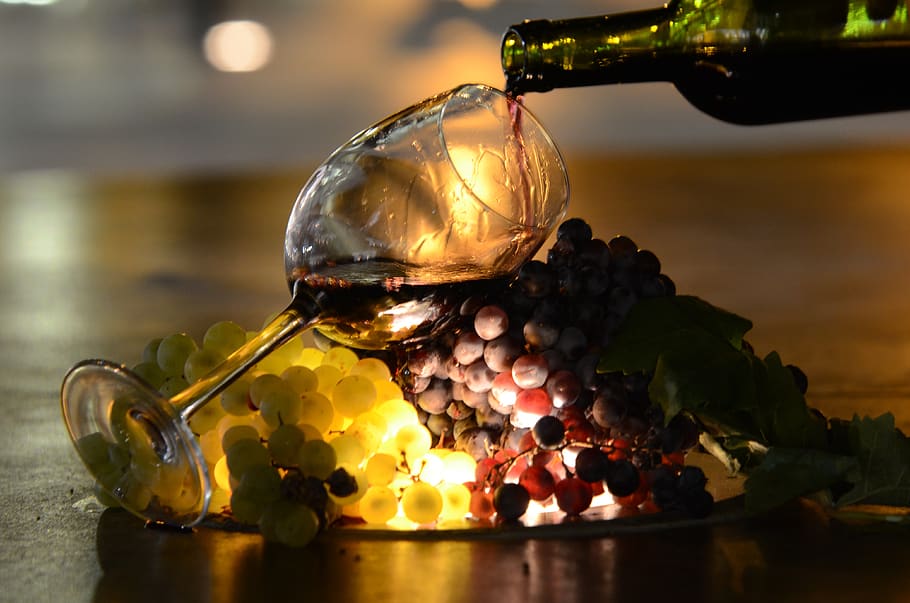 wine, sun, silhouette, vine, grape, vintage, vineyards, alcohol, red, glass