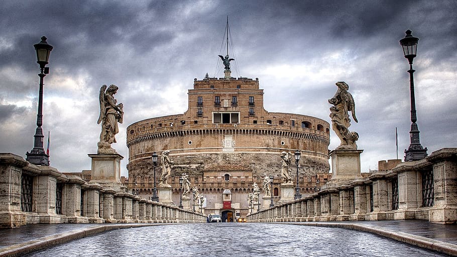 Sant, Castel Sant'Angelo, Roma, Italia, arquitectura, cielo, nube, estructura construida, escultura, destinos de viaje