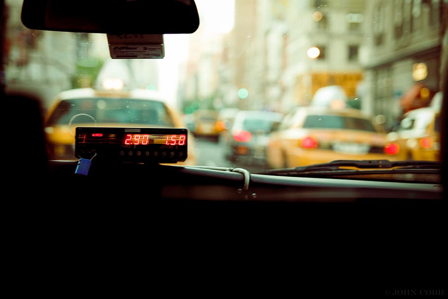 taxi, meter, fare, ride, driving, mode of transportation, transportation, car, city, motor vehicle
